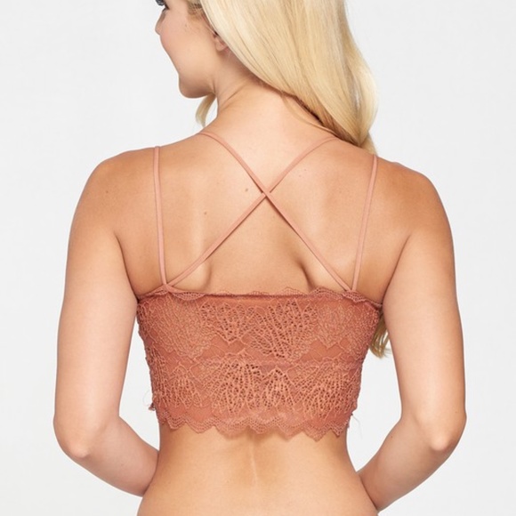 CLEARANCE Light Sage Double Strap Padded Lace Bralette - Picture 2 of 3